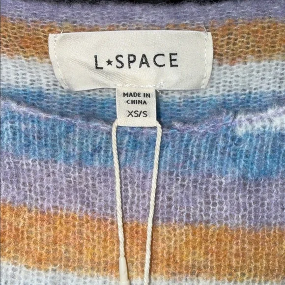 L Space - Cozy Clouds Sweater - Beautiful Skies Stripe Size S NWT - Picture 5 of 8
